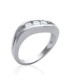 Bague argent rail de trois zirconium-3