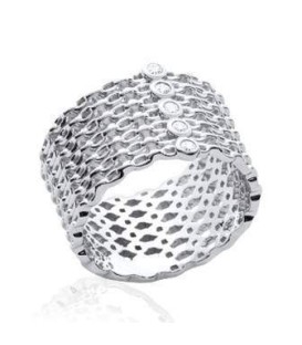 Bague alliance chaînage zirconium