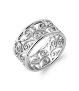 Bague argent massif stylée volutes