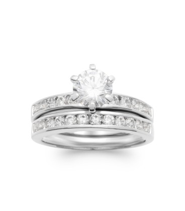 Bague solitaire argent massif - Montres & Bijoux