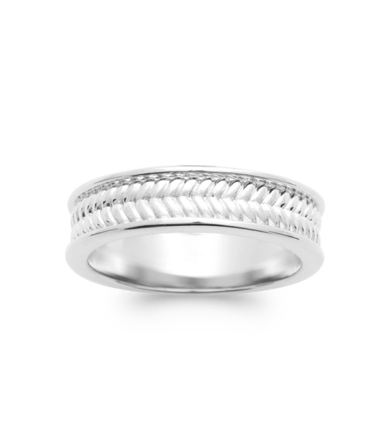 Alliance bague argent massif relief en tour complet 