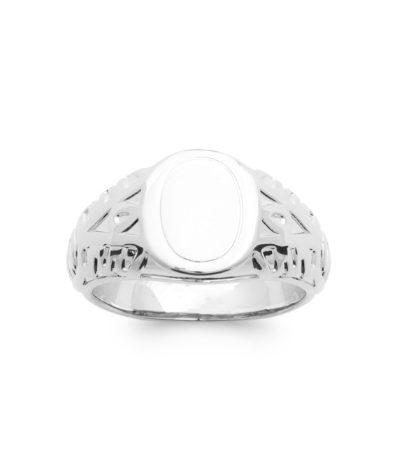 Bague ronde style chevalière argent massif 