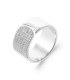 Large bague argent massif ouverte zirconium demi jonc