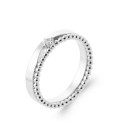 Bague alliance argent massif double perlée petit zirconium