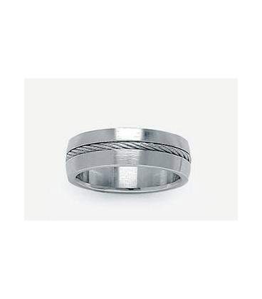 Bague Alliance Homme En Acier Inoxydable Argenté - Modèle REDKEN - Occasion